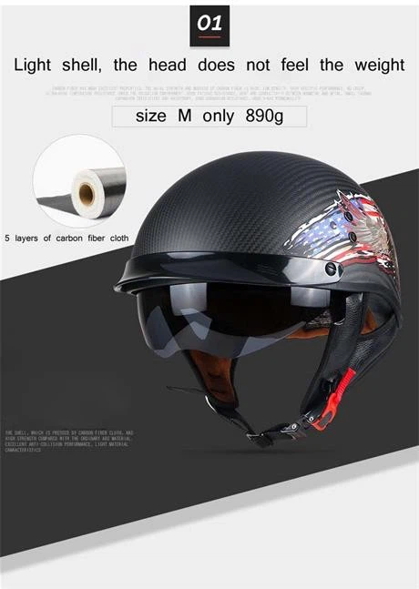 Carbon Fiber Half Face Road Helmet